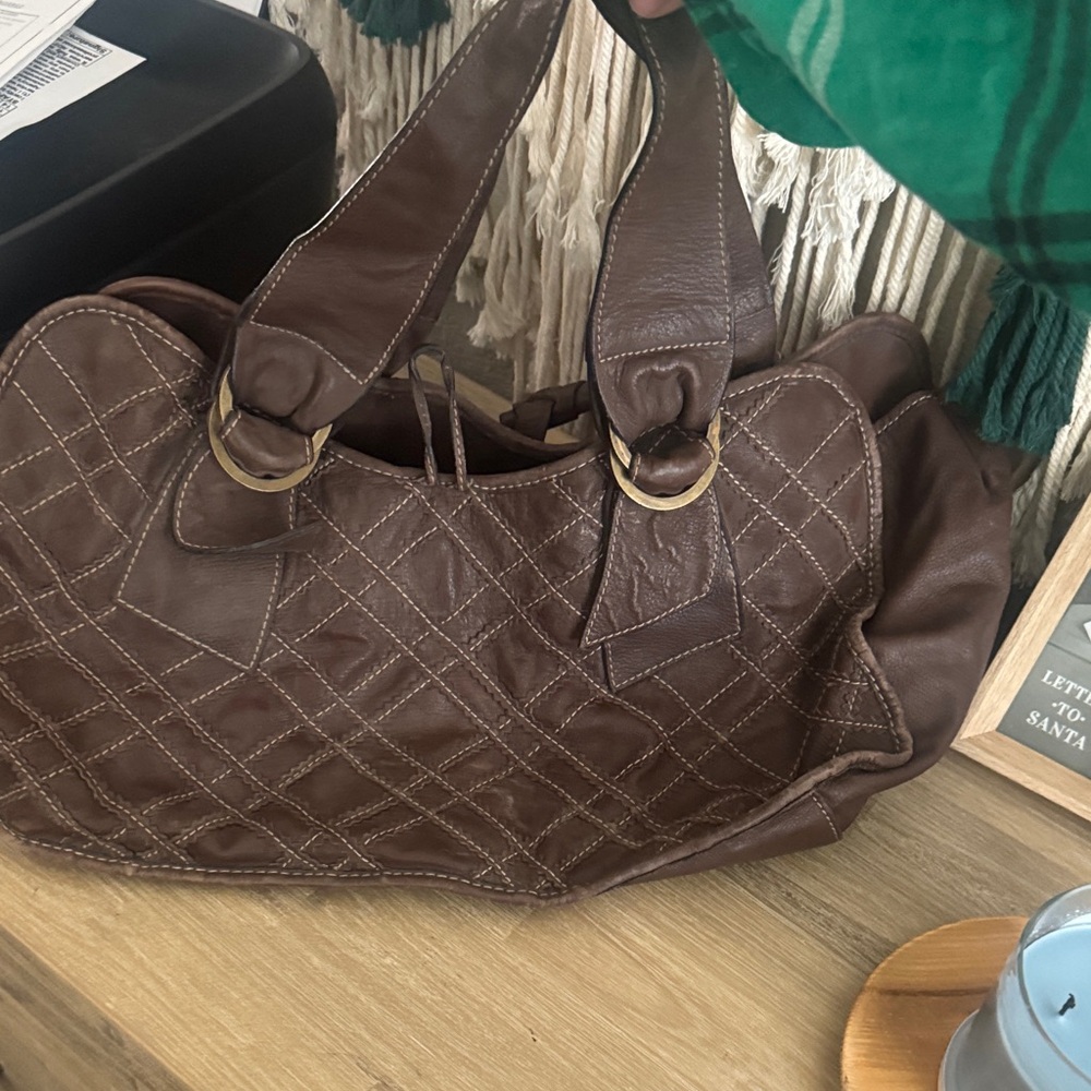 Gianni Bini Chocolate Quilted Shoulder Bag